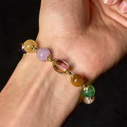 Buddha Stones Natural Dunhuang Colorful Beads Amethyst Lazurite Balance Bracelet - image 5