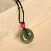 Buddha Stones "Wishing You Peace and Safety" Peace Buckle Jade Necklace Includes Gift Message Card - image 10