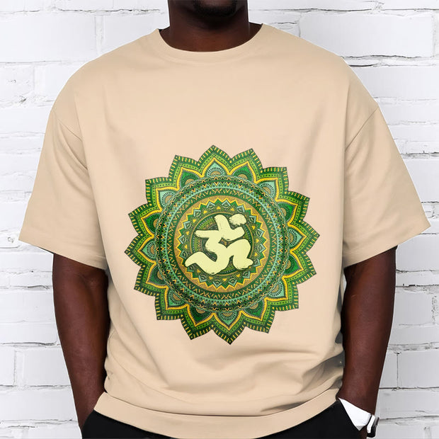 Buddha Stones Casual Green Mandala Om Symbol Pattern Cotton Tee T-shirt - image 10