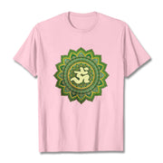 Buddha Stones Casual Green Mandala Om Symbol Pattern Cotton Tee T-shirt - LightPink - 2XL - image 13