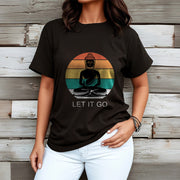 Buddha Stones Casual Colorful Striped Background Meditating Buddha Pattern Cotton Tee T-Shirt - image 7