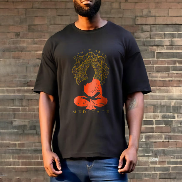Buddha Stones Casual Meditative Buddha Mandala Pattern Cotton Tee T-Shirt - image 3