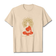 Buddha Stones Casual Meditative Buddha Mandala Pattern Cotton Tee T-Shirt - Bisque - 2XL - image 9