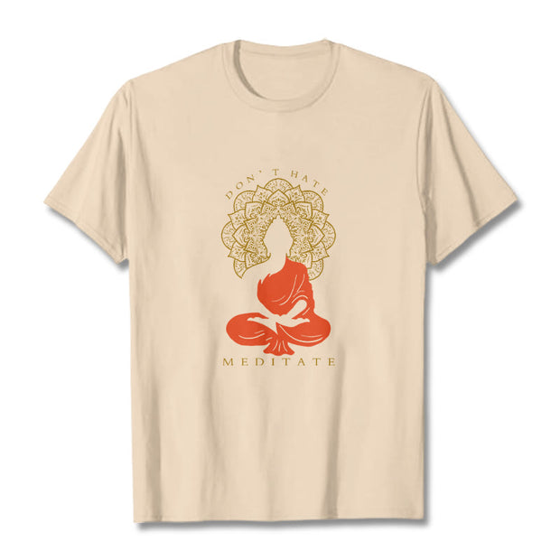 Buddha Stones Casual Meditative Buddha Mandala Pattern Cotton Tee T-Shirt - Bisque - 2XL - image 9