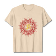 Buddha Stones Casual Red Mandala Om Symbol Pattern Cotton Tee T-shirt - Bisque - 2XL - image 8