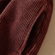 Buddha Stones Color Contrast Corduroy Cotton Women's Thermal Fleece-Lined Harem Pants With Pockets - image 10