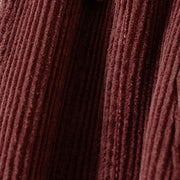 Buddha Stones Color Contrast Corduroy Cotton Women's Thermal Fleece-Lined Harem Pants With Pockets - image 11