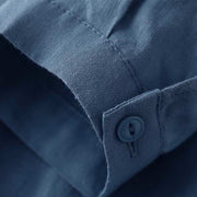 Buddha Stones Casual Women's V-neck Three Quarter Sleeve Design Plain Cotton Linen Shirt - image 4