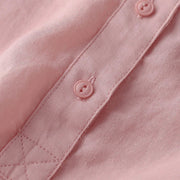 Buddha Stones Casual Women's V-neck Three Quarter Sleeve Design Plain Cotton Linen Shirt - image 17