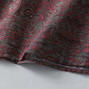 Buddha Stones Brown Retro Printing Floral Pattern Lapel Cotton Linen Midi Dress With Pockets - image 11