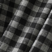 Buddha Stones Black Lace-Up Design Plaid Lapel Cotton Linen Midi Dress With Pockets - image 7