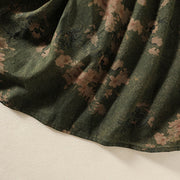 Buddha Stones Casual Printing Drawstring Chinese Frog-Button Cotton Linen Midi Dress With Pockets - image 8
