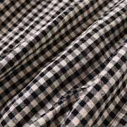 Buddha Stones Casual Plaid Simple Buttons Ruffled Design Cotton Linen Midi Dress With Pockets - image 17