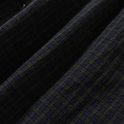 Buddha Stones Casual Plaid Simple Buttons Ruffled Design Cotton Linen Midi Dress With Pockets - image 4