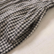 Buddha Stones Casual Plaid Simple Buttons Ruffled Design Cotton Linen Midi Dress With Pockets - image 19