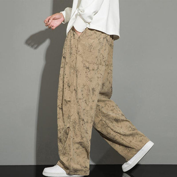 Buddha Stones Casual Vintage Camo Pattern Drawstring Men's Pants With Pockets - PaleGoldenrod - US/UK/AU46，EU56 (5XL) - image 13