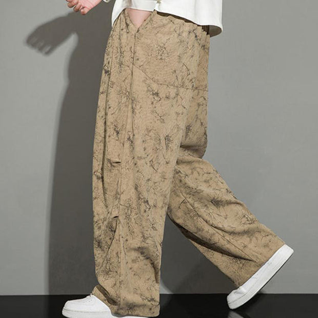 Buddha Stones Casual Vintage Camo Pattern Drawstring Men's Pants With Pockets - image 19
