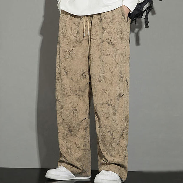 Buddha Stones Casual Vintage Camo Pattern Drawstring Men's Pants With Pockets - image 14