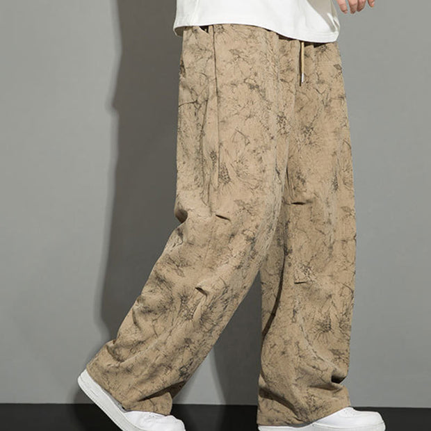 Buddha Stones Casual Vintage Camo Pattern Drawstring Men's Pants With Pockets - image 21