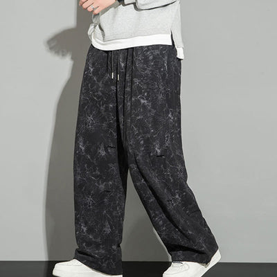Buddha Stones Casual Vintage Camo Pattern Drawstring Men's Pants With Pockets - Black - US/UK/AU46，EU56 (5XL) - image 1