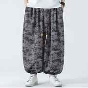 Buddha Stones Retro Casual Drawstring Design Floral Pattern Men's Harem Pants With Pockets - image 13