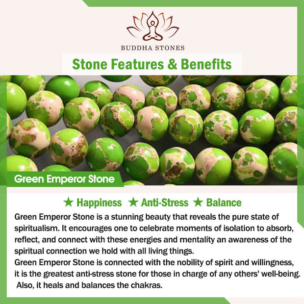 Buddha Stones Natural Colorful Emperor Stone Oval Square Beads Anti-stress Bracelet - image 13