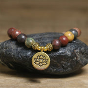 FREE Today: Happiness and Anti-stress Natural Colorful Emperor Stone Lotus Pattern Bracelet - image 3