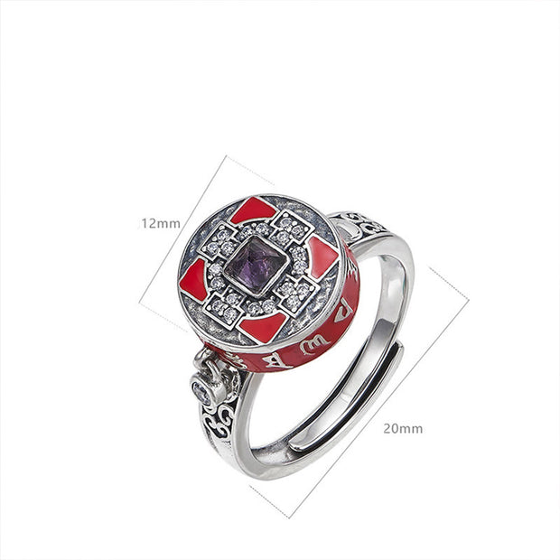 FREE Today: Wealth and Wisdom Om Mani Padme Hum Copper Prayer Wheel Rotatable Ring - image 5
