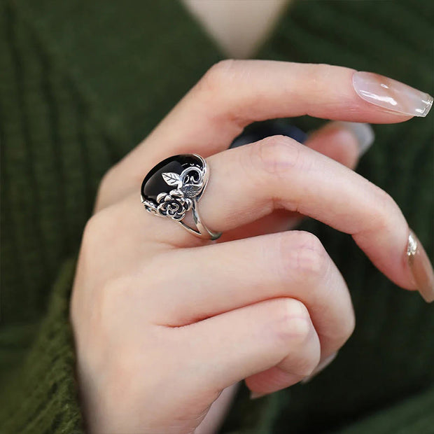Buddha Stones Copper Rose Flower Adjustable Self Care Ring - Copper Rose - image 1