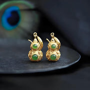 FREE Today: Prosperity and Luck Copper Hollow Gourd Jade Earrings - image 14