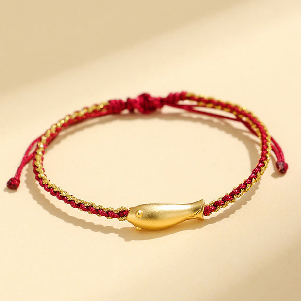 FREE Today: Prosperity and Protection 999 Sterling Silver Lucky Koi Fish Rope Bracelet - Dark Red Rope(Wrist Circumference: 15-19cm) - image 12
