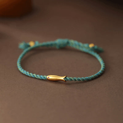 FREE Today: Prosperity and Luck Copper Lucky Koi Fish Rope Bracelet - Blue Rope(Wrist Circumference: 15-19cm) - image 0