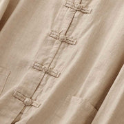 Buddha Stones Literary Artistic Chinese Knot Button Casual Cotton Linen Clothing - image 8