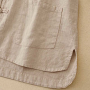 Buddha Stones Literary Artistic Chinese Knot Button Casual Cotton Linen Clothing - image 6