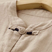 Buddha Stones Literary Artistic Chinese Knot Button Casual Cotton Linen Clothing - image 5