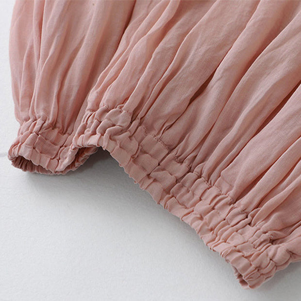 Buddha Stones Solid Lace Elastic Waist Cotton Women's Skirt - image 9