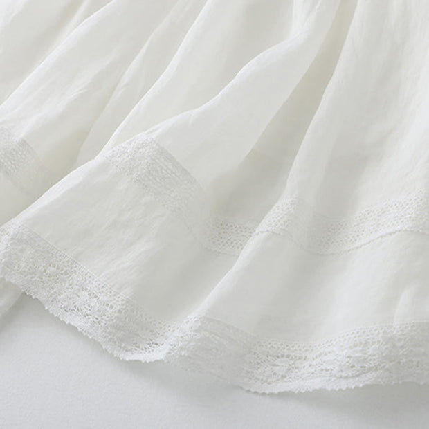 Buddha Stones Solid Lace Elastic Waist Cotton Women's Skirt - image 14