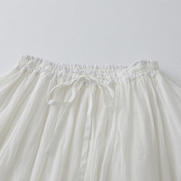 Buddha Stones Solid Lace Elastic Waist Cotton Women's Skirt - image 13