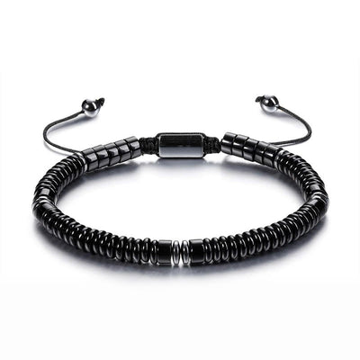 Buddha Stones Small Black Obsidian Green Aventurine Grey Jasper Tiger Eye Strength Rope Bracelet - Black Obsidian(Wrist Circumference: 15-20cm) - image 1