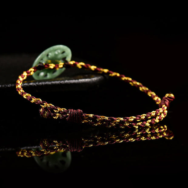 Buddha Stones Jade Sun Braided Rope Abundance Bracelet - image 4