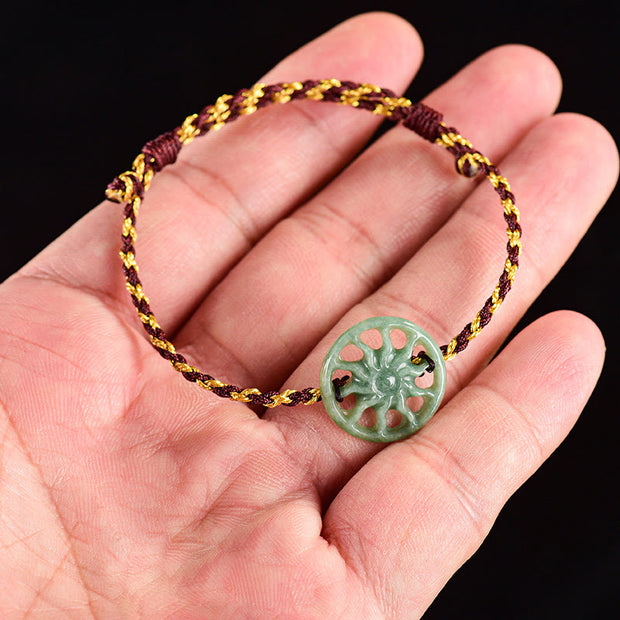 Buddha Stones Jade Sun Braided Rope Abundance Bracelet - image 7