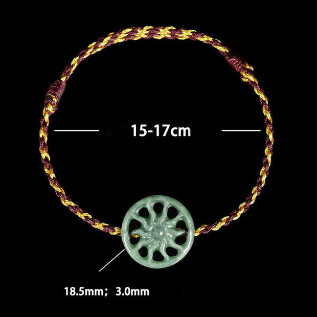 Buddha Stones Jade Sun Braided Rope Abundance Bracelet - image 6