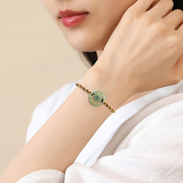 Buddha Stones Jade Sun Braided Rope Abundance Bracelet - image 8