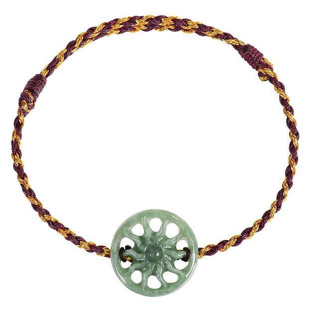 Buddha Stones Jade Sun Braided Rope Abundance Bracelet - image 9