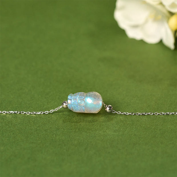 Buddha Stones 925 Sterling Silver Pixiu Moonstone Healing Bracelet - image 2