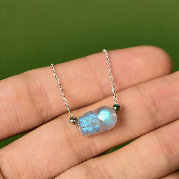 Buddha Stones 925 Sterling Silver Pixiu Moonstone Healing Bracelet - image 10