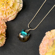 Buddha Stones Natural Cat Pattern Labradorite Healing Necklace Pendant - image 3