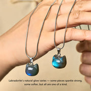Buddha Stones Natural Cat Pattern Labradorite Healing Necklace Pendant - image 5