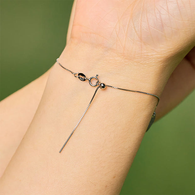 Buddha Stones 925 Sterling Silver Cat Natural Ice Obsidian Positive Bracelet - image 11