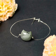 Buddha Stones 925 Sterling Silver Faceless Cat Head Natural Labradorite Healing Bracelet - image 3